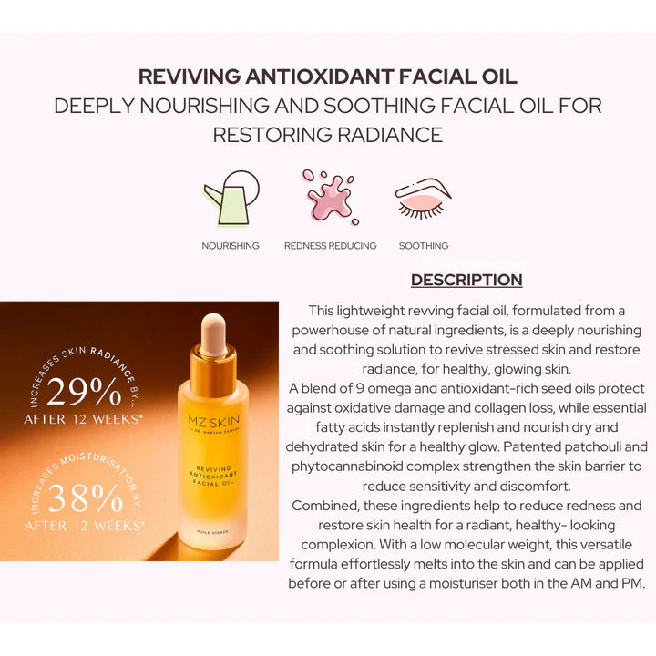 MZSkin Malaysia - Reviving Antioxidant Facial Oil - Nourishing